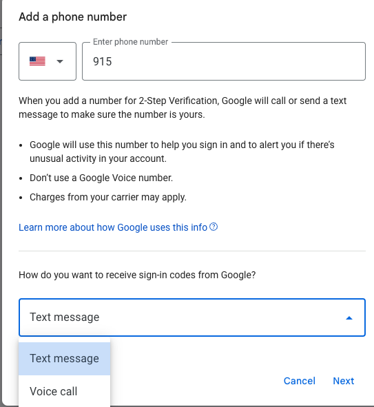add a phone number